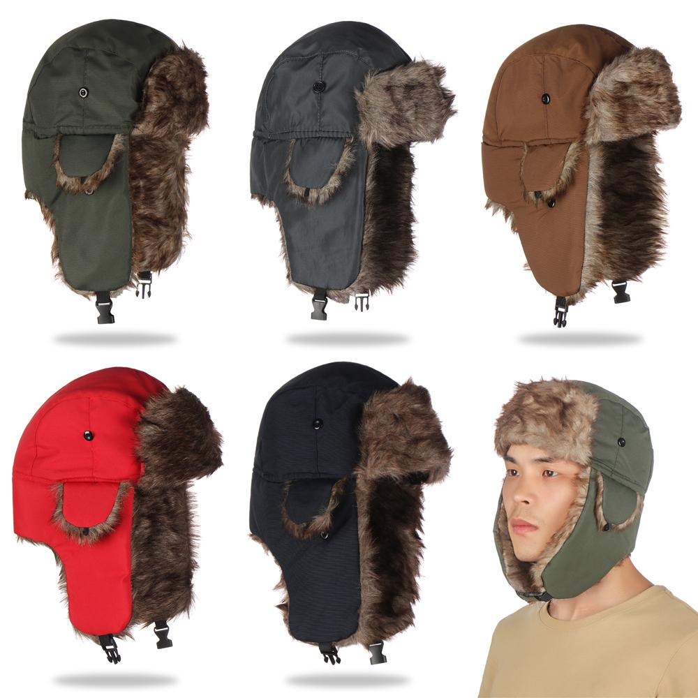 Winter Trapper Hat - 高品質イヤーフラップ付きトラッパーウィンターキャップ、カジュアルなロシア風ウシャンカスキーハット、シンプルで暖かく便利な男女兼用冬用帽子
