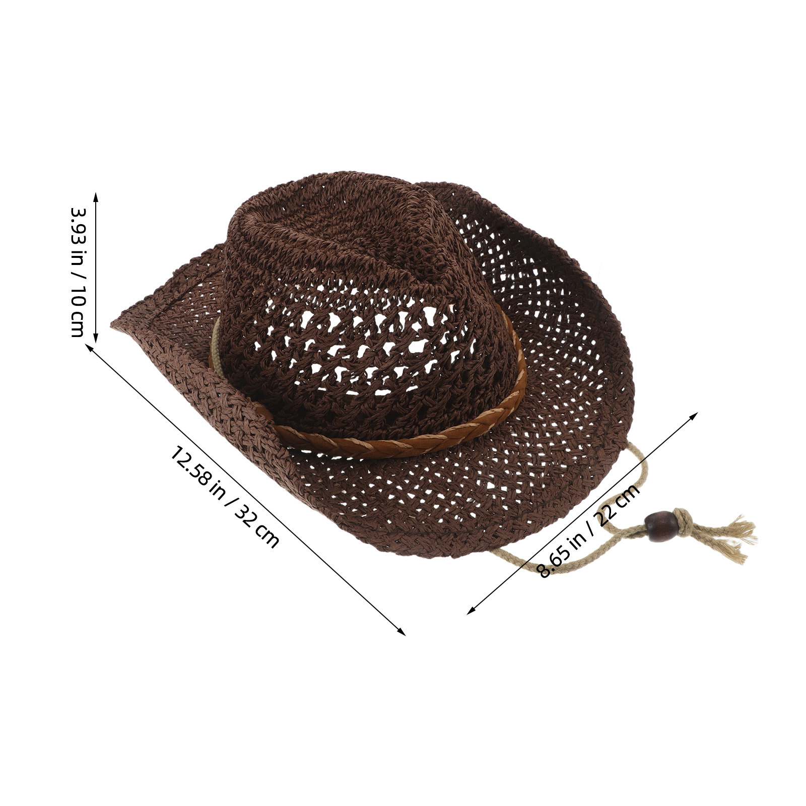 子供用ストローカウボーイハット、ウエスタンスタイルのつば広サ - Cowboy Hat Straw のレビューと価格