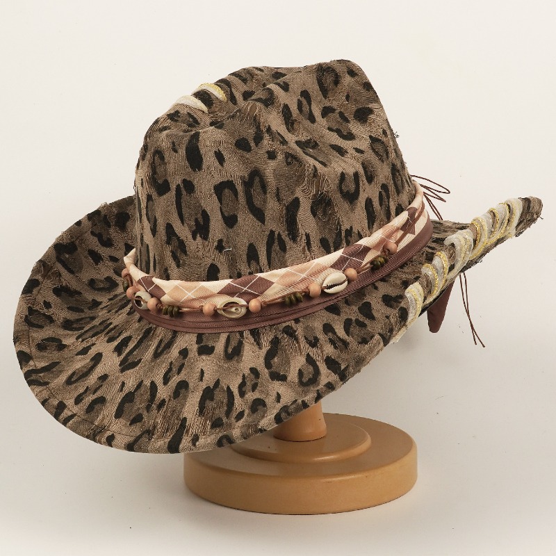 レオパード柄ウエスタンカウボーイハット アウトドア日よけ ナ - Cowboy Hat Straw のレビューと価格