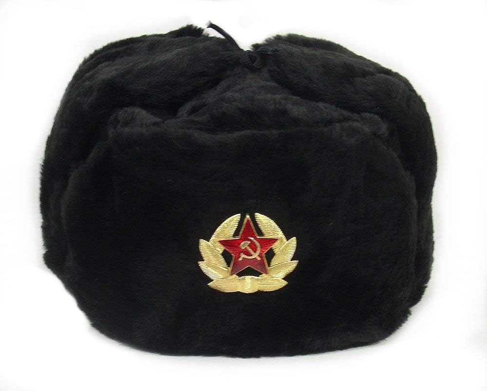 ロシア帽子ソビエト軍軍事バッジ男性女性ロシアウシャンカ帽子フ - Winter Trapper Hat のレビューと価格