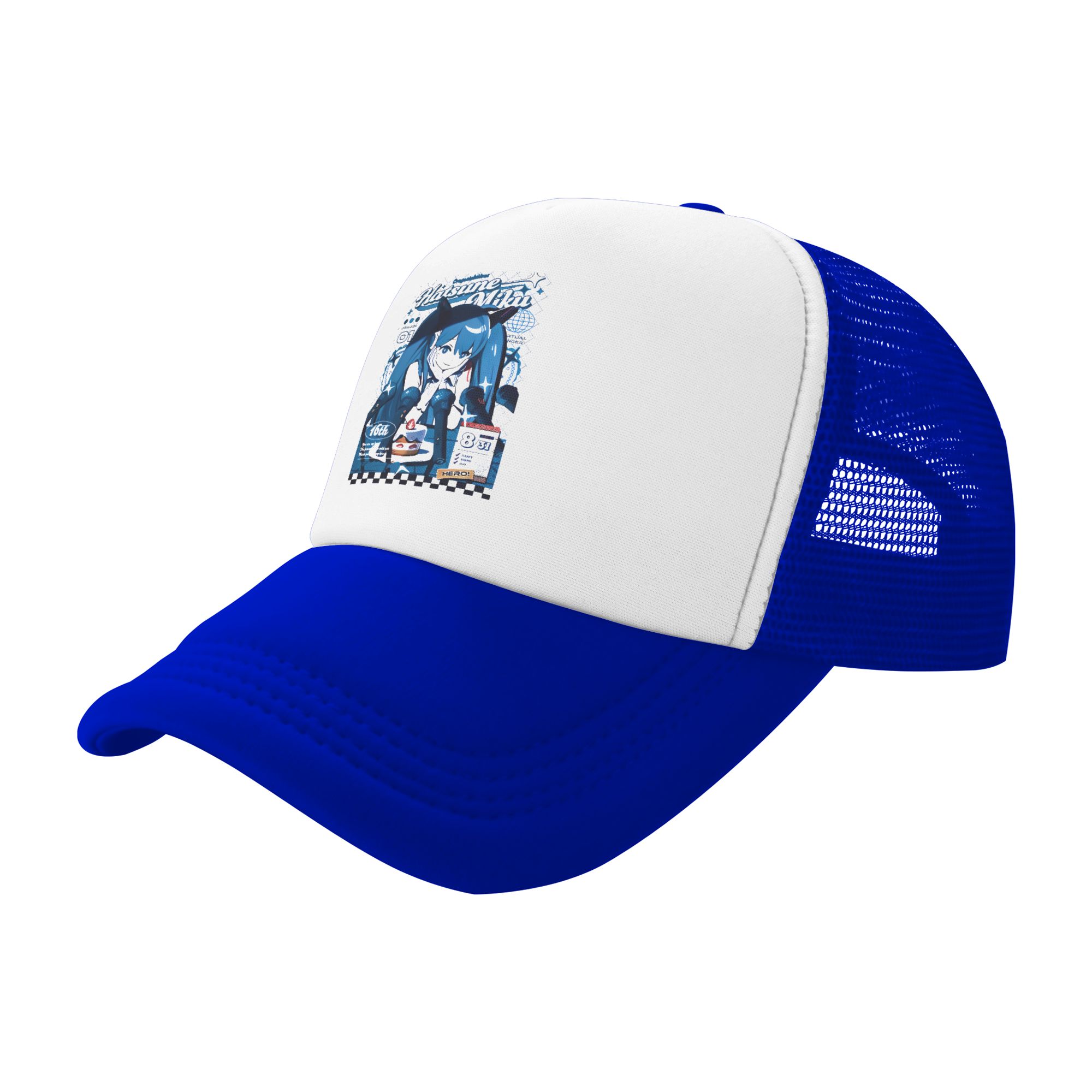 初音ミク雑誌フォームトラッカーハット男性女性夏通気性メッシュ - Trucker Cap Mesh のレビューと価格