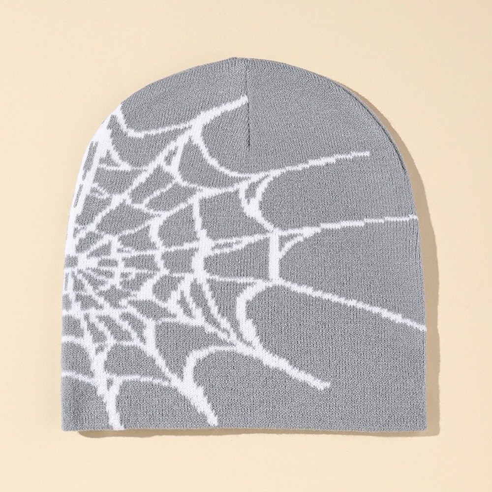 ゴシック調のソフトスパイダーウェブ柄ビーニーキャップ ストレ - Beanie Cuffed Knit のレビューと価格