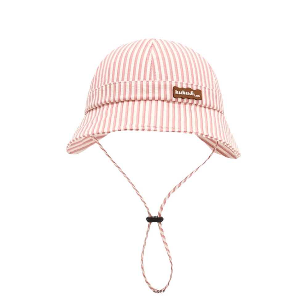 新しいストライプ柄ベビーバケットハット、調節可能で通気性のあ - Bucket Hat Cotton のレビューと価格